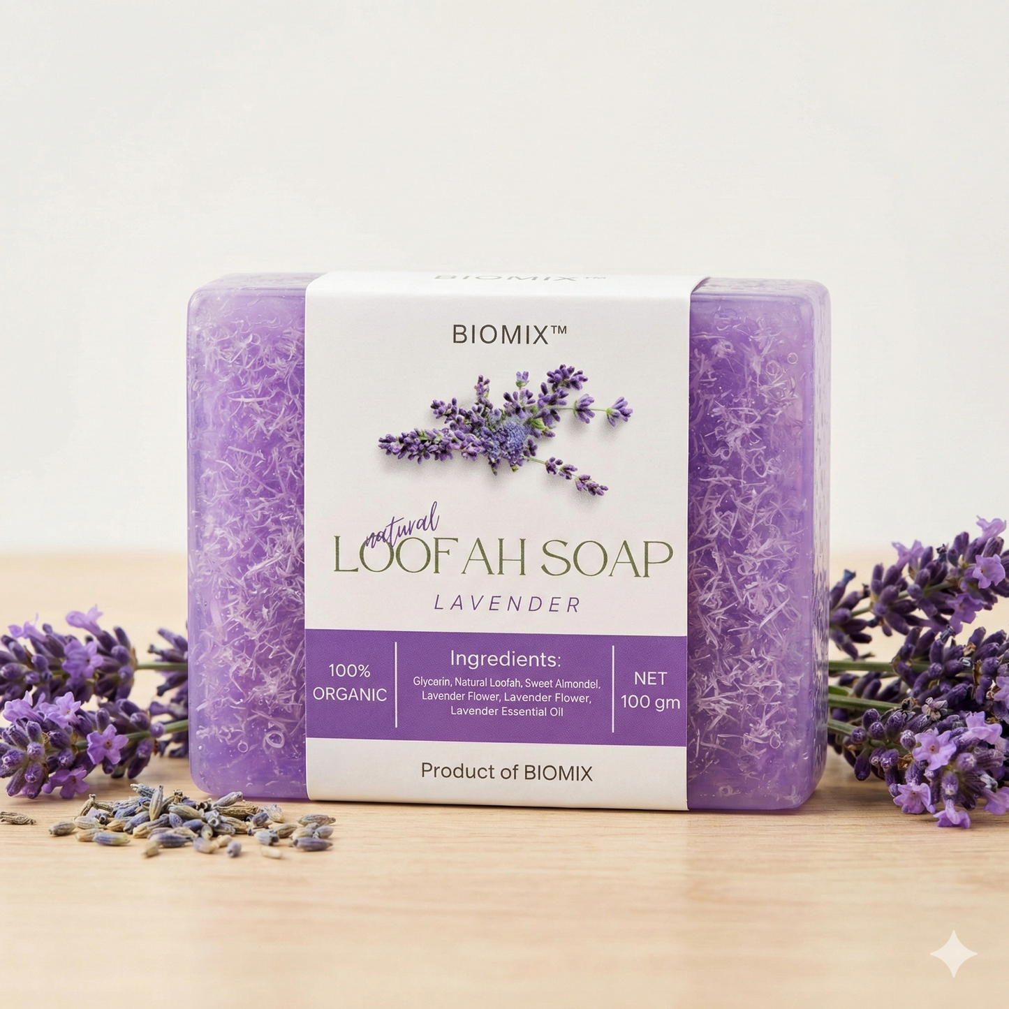 NATURAL LOOFAH SOAP – LAVENDER